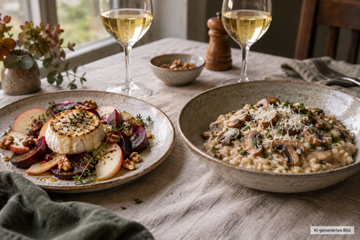 Foodpairing der Woche: Gebackener Ziegenkäse und cremiges Pilzrisotto