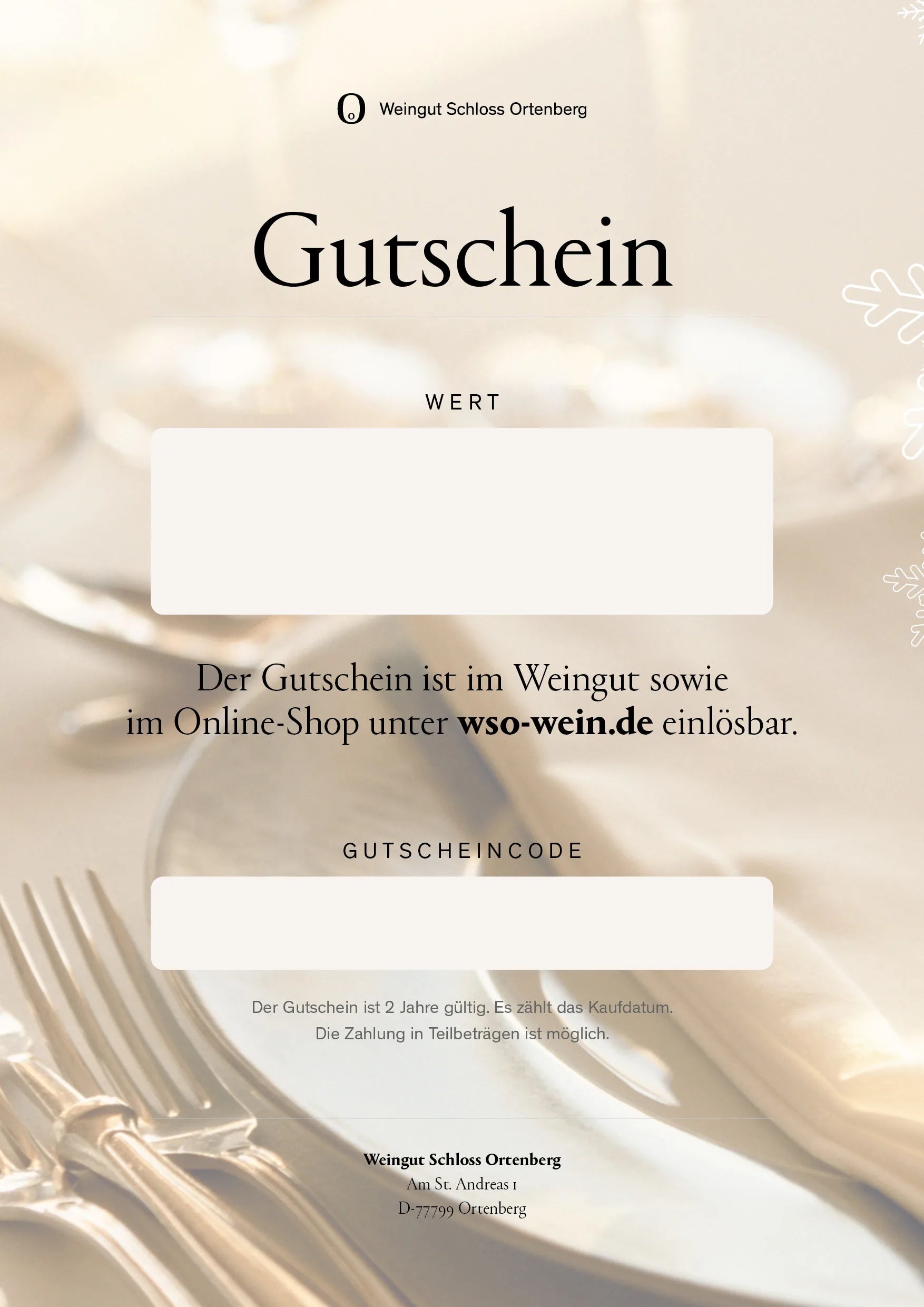Weihnachts-Geschenkgutschein (PDF per E-Mail)